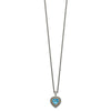 Shey Couture Sterling Silver with 14K Accent 18 Inch Antiqued Light Swiss Blue Topaz Heart Necklace