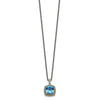 Shey Couture Sterling Silver with 14K Accent 18 Inch Antiqued Cushion Light Swiss Blue Topaz Necklace