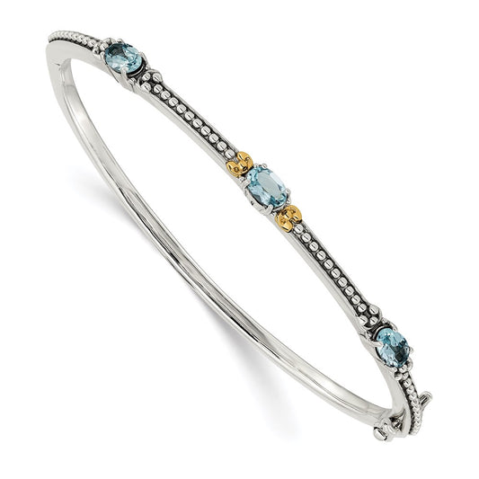 Gold Gemstone Hinged Bangles