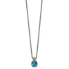 Shey Couture Sterling Silver with 14K Accent 18 Inch Antiqued Cushion London Blue Topaz Necklace