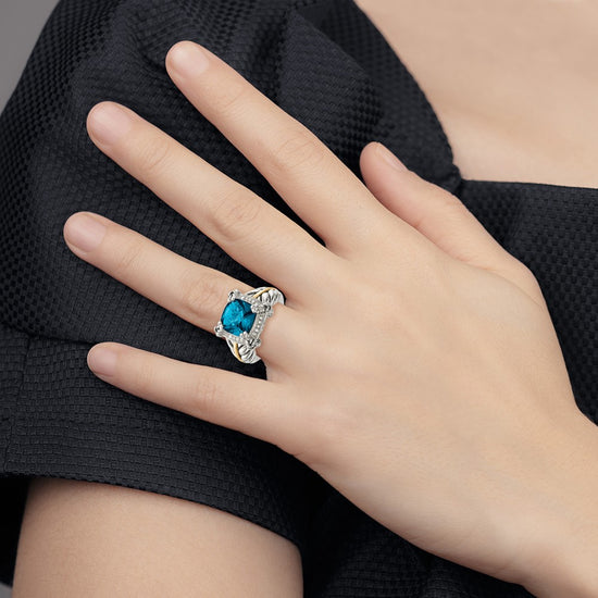 Cushion Gemstone & Diamond Rings