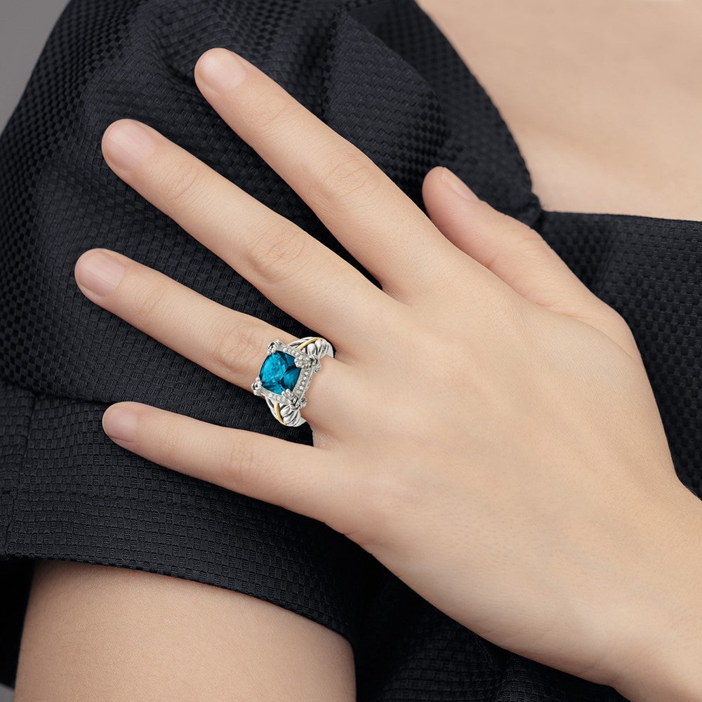 Cushion Gemstone & Diamond Rings