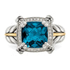 Cushion Gemstone & Diamond Rings