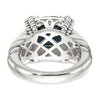 Shey Couture Sterling Silver with 14K Accent Antiqued London Blue Topaz and Diamond Ring