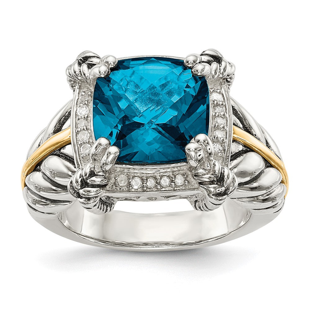 Cushion Gemstone & Diamond Rings