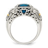 Sterling Silver Antiqued w/14k Gemstone Rings