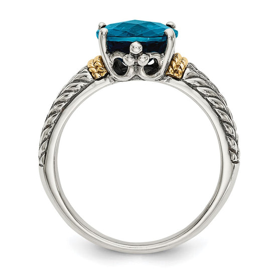 Sterling Silver with 14k Gemstone Ring