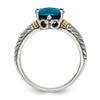 Sterling Silver with 14k Gemstone Ring