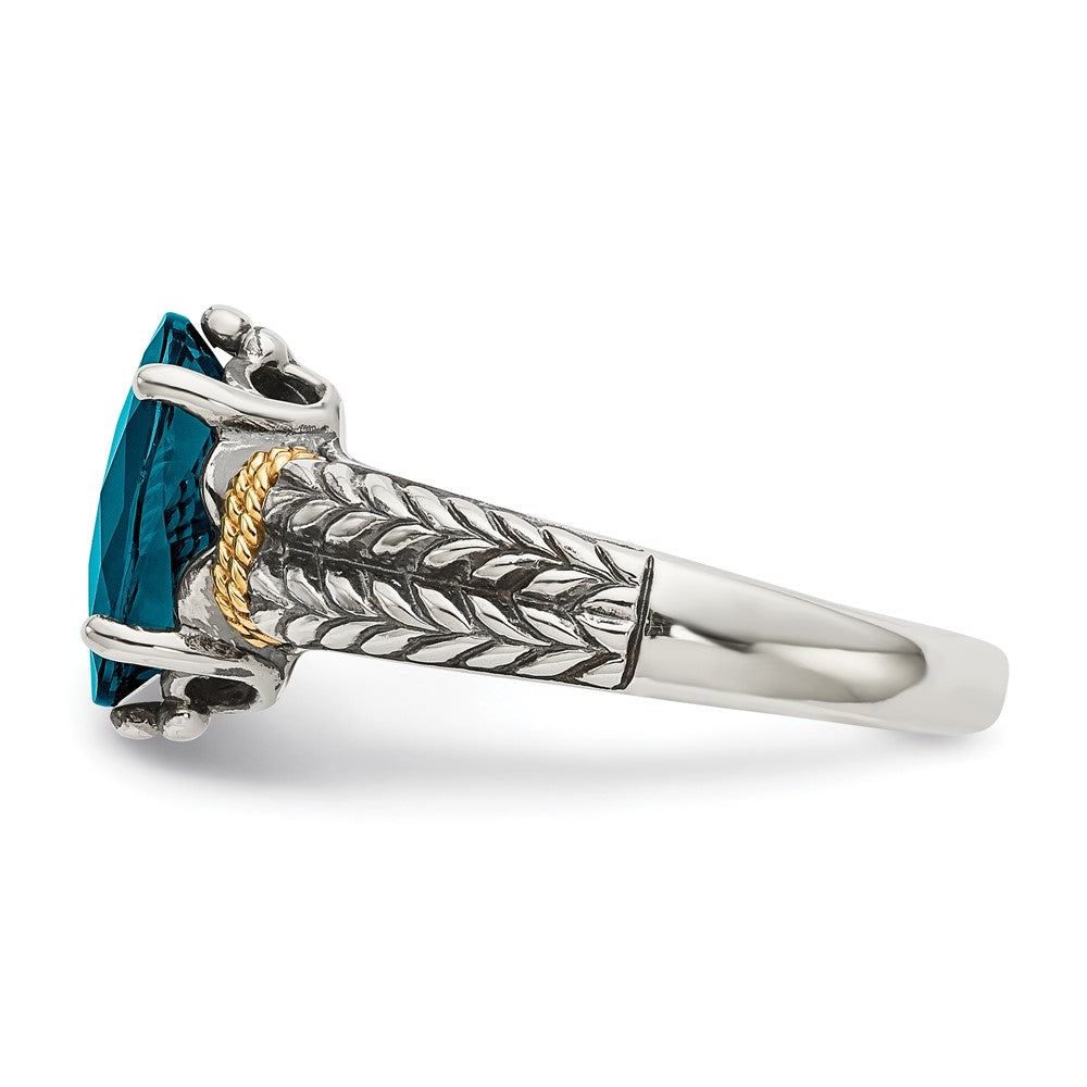 Sterling Silver with 14k Gemstone Ring