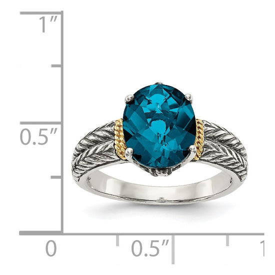 Sterling Silver with 14k Gemstone Ring