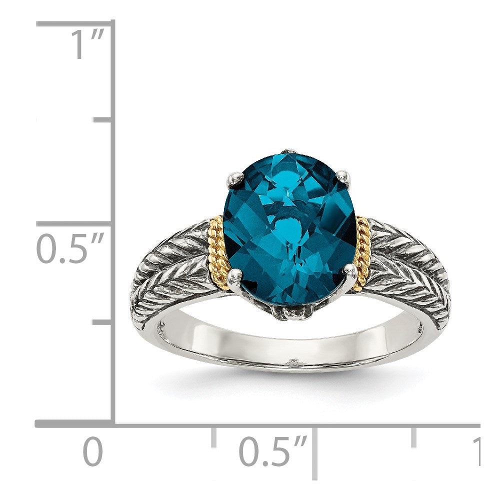 Sterling Silver with 14k Gemstone Ring