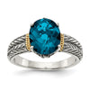 Sterling Silver with 14k Gemstone Ring