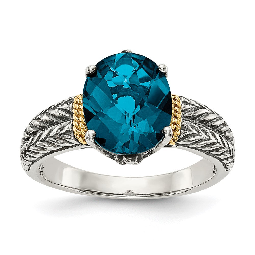 Sterling Silver with 14k Gemstone Ring