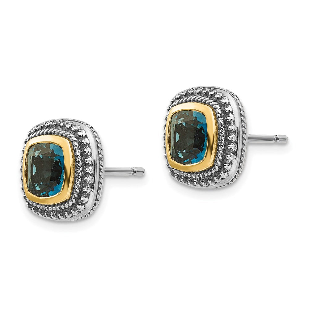 Sterling Silver with 14K Accent Gemstone Earrings