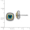 Sterling Silver with 14K Accent Gemstone Earrings
