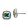 Sterling Silver with 14K Accent Gemstone Earrings