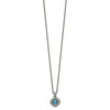 Shey Couture Sterling Silver with 14K Accent 18 Inch Antiqued Cushion Bezel London Blue Topaz Necklace
