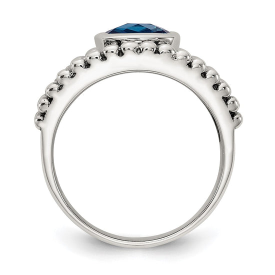 Sterling Silver w/14k Accent Antiqued Cushion Gemstone Rings