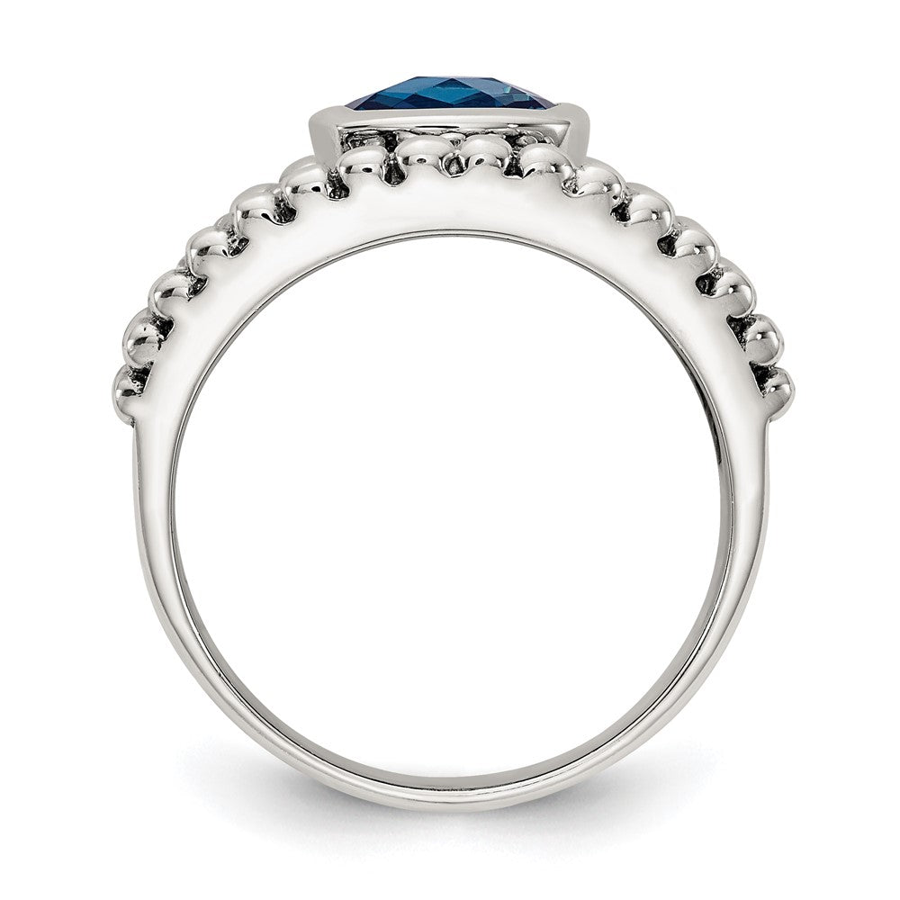Sterling Silver w/14k Accent Antiqued Cushion Gemstone Rings