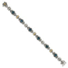 Shey Couture Sterling Silver with 14K Accent 7.25 Inch Antiqued Round London Blue Topaz Bracelet
