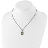Shey Couture Sterling Silver Gold-tone Flash Gold-plated Antiqued Oval London Blue Topaz 18 inch Necklace