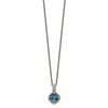 Shey Couture Sterling Silver with 14K Accent 18 Inch Antiqued CushionLondon Blue Topaz Necklace