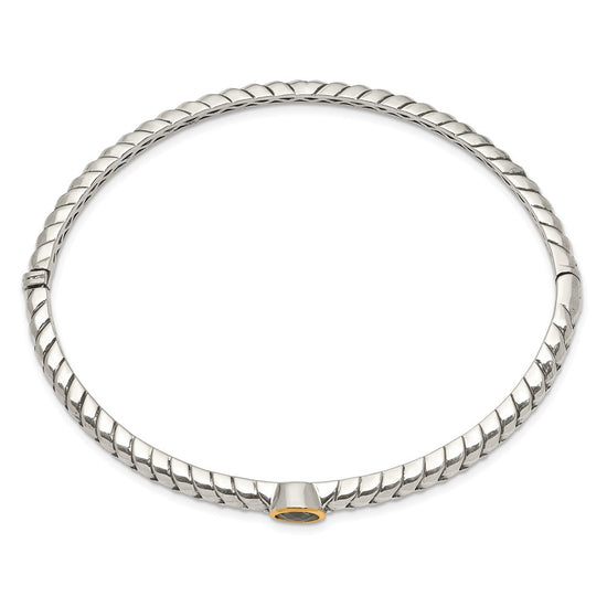 Gold Gemstone Hinged Bangles