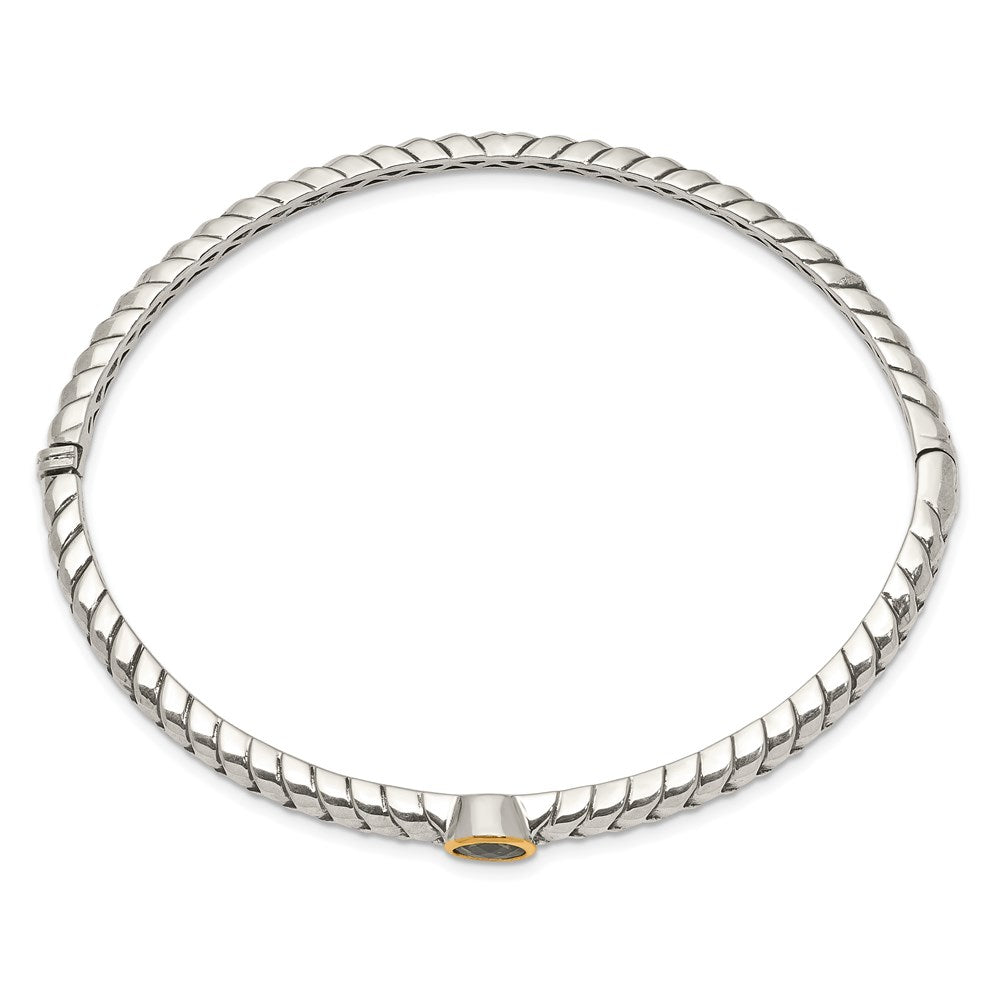 Gold Gemstone Hinged Bangles