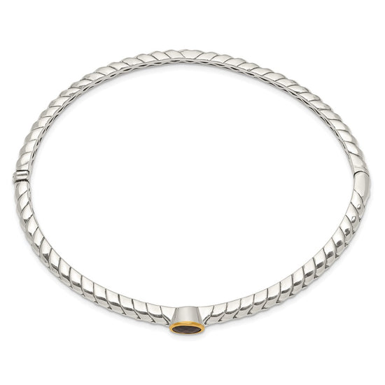 Gold Gemstone Hinged Bangles