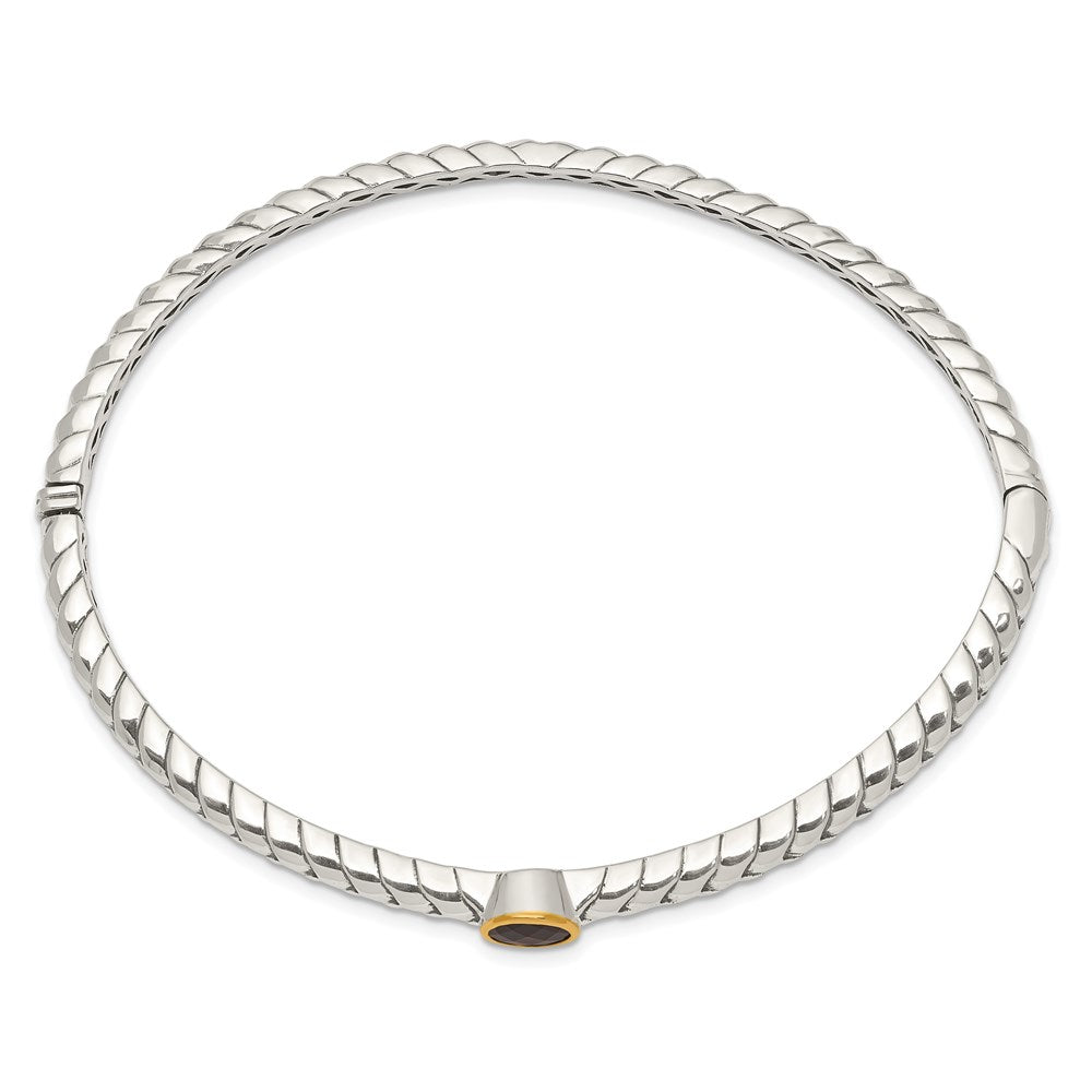 Gold Gemstone Hinged Bangles