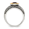 Sterling Silver Antiqued w/14k Gemstone Rings