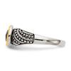 Sterling Silver Antiqued w/14k Gemstone Rings