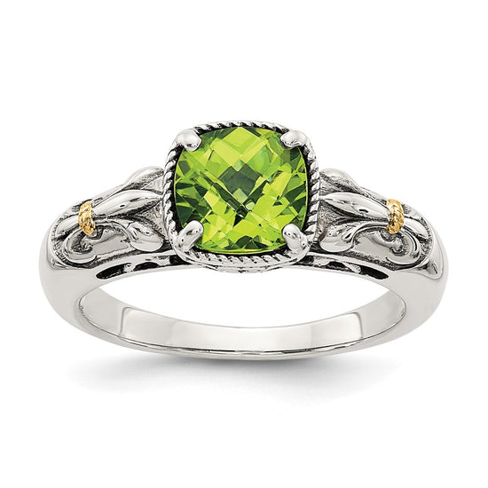 Sterling Silver with 14K Accent Gemstone Rings