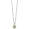 Shey Couture Sterling Silver with 14K Accent 18 Inch Antiqued Round Bezel Peridot Necklace