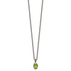Shey Couture Sterling Silver with 14K Accent 18 Inch Antiqued Oval Peridot and Diamond Necklace