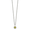 Shey Couture Sterling Silver with 14K Accent 18 Inch Antiqued Cushion Bezel Peridot Necklace