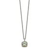 Shey Couture Sterling Silver with 14K Accent 18 Inch Antiqued Cushion Green Quartz Necklace
