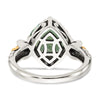 Shey Couture Sterling Silver with 14K Accent Antiqued Cushion Green Quartz Cushion Ring