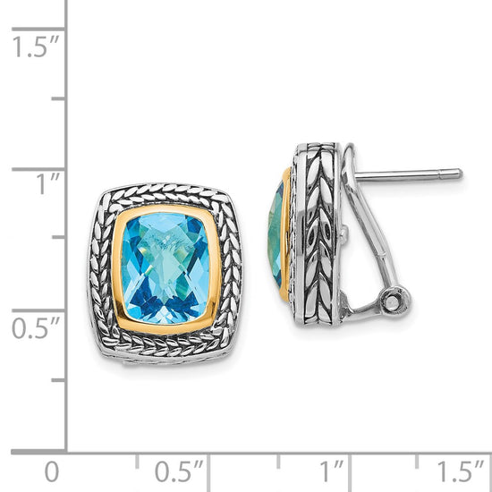 Sterling Silver with 14K Accent Gemstone Earrings