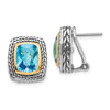Sterling Silver with 14K Accent Gemstone Earrings