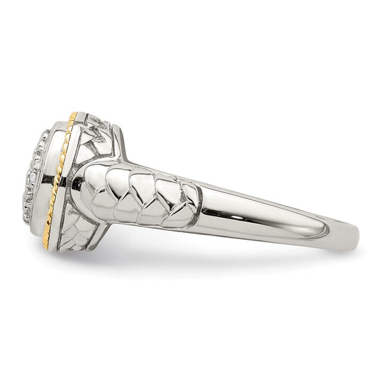 Shey Couture Sterling Silver Rhodium-plated with 14K Accent Polished Diamond Ring