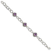 Shey Couture Sterling Silver with 14K Accent 7.5 Inch Cushion Amethyst Bracelet
