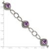Shey Couture Sterling Silver with 14K Accent 7.5 Inch Cushion Amethyst Bracelet