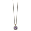 Shey Couture Sterling Silver with 14K Accent 18 Inch Antiqued Cushion Amethyst Necklace