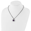 Shey Couture Sterling Silver with 14K Accent 18 Inch Antiqued Cushion Amethyst Necklace