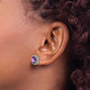 Sterling Silver w/ 14K Accent Gemstone Post Earrings