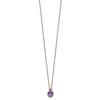 Shey Couture Sterling Silver with 14K Accent 18 Inch Antiqued Oval Amethyst Necklace