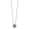 Shey Couture Sterling Silver with 14K Accent 18 Inch Antiqued Round Amethyst Necklace
