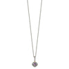 Shey Couture Sterling Silver with 14K Accent 18 Inch Antiqued Cushion Amethyst and Diamond Necklace
