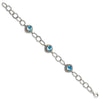 Shey Couture Sterling Silver with 14K Accent 7.5 Inch Antiqued Cushion Light Swiss Blue Topaz Bracelet